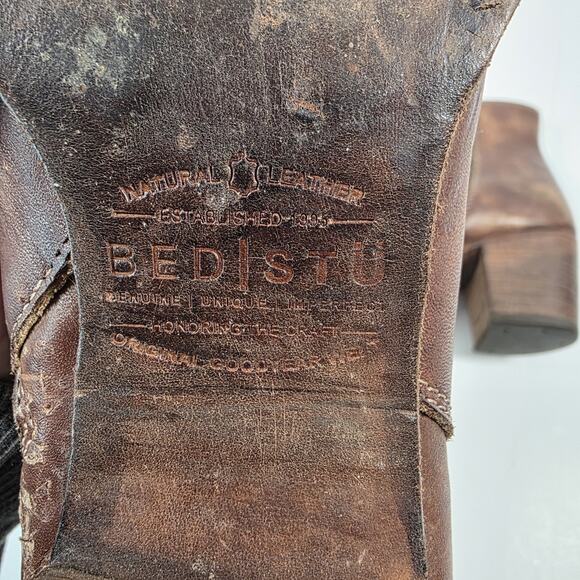 Bed Stu Cobbler Boots Womens Size 9 Brown Leather Ankle Buckle Zip Distressed - Picture 13 of 15